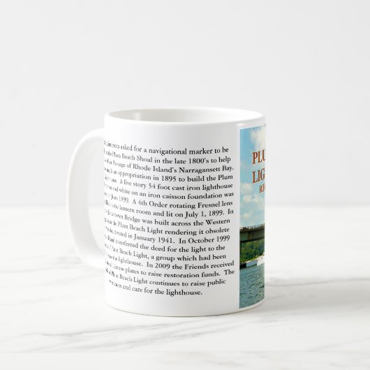 Phare de Plum Beach, Rhode Island Mug (Devant gauche)