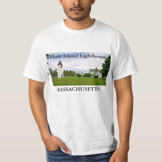 Phare de Plum Island, T-Shirt Massachusetts (Devant)