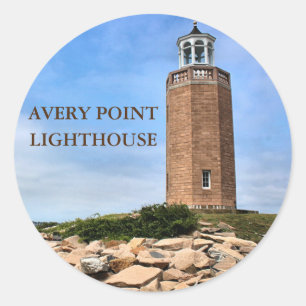 Phare de point d'Avery, autocollants ronds du