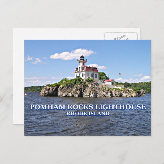 Phare de Pomham Rocks, Rhode Island Carte postale (Devant / Derrière)