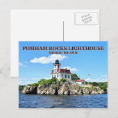 Phare de Pomham Rocks, Rhode Island Carte postale (Devant / Derrière)