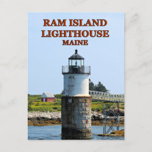 Phare de Ram Island, carte postale du Maine