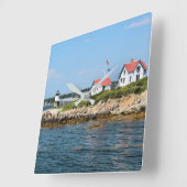 Phare de Ram Island, Maine Carré Horloge murale (Angle)