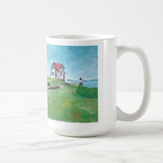 Phare de Ram Island, Maine, Grand Café Mug (Droite)