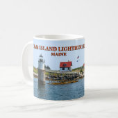 Phare de Ram Island, port de Boothbay Maine Mug (Devant gauche)