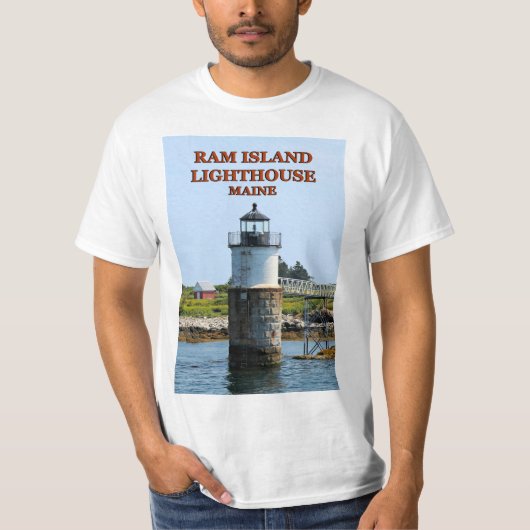 Phare de Ram Island, T-Shirt du Maine (Devant)