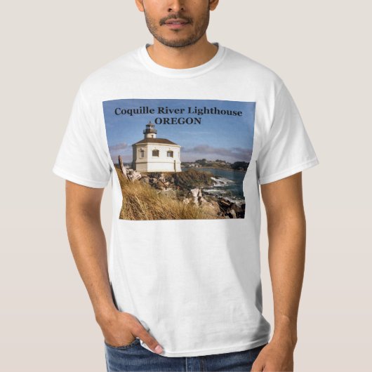 Phare de rivière de Coquille, T-shirt de l'Orégon (Devant)