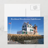 Phare de Rockland Breakwater, carte postale du Mai (Devant / Derrière)