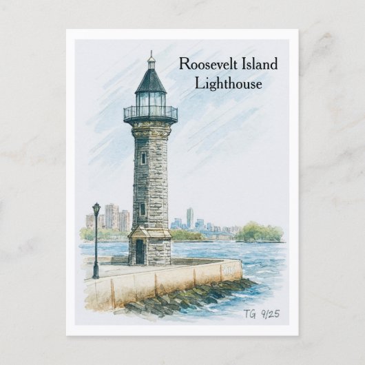 Phare de Roosevelt Island NYC Carte postale (Devant)