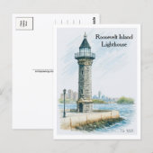 Phare de Roosevelt Island NYC Carte postale (Devant / Derrière)