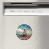 Phare de Sand Key Floride Magnet rond (In Situ (Lave-vaisselle))