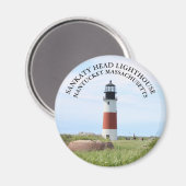 Phare de Sankaty Head, Nantucket MA Rond Magnet (Recto/Verso)