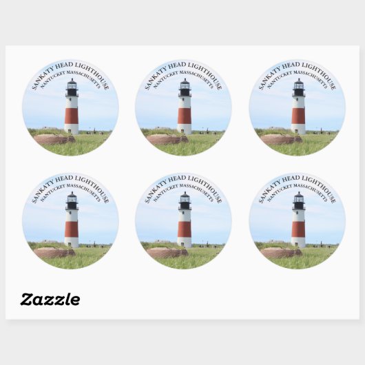 Phare de Sankaty Head, Stickers Nantucket MA (Feuille)