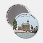 Phare de Sheffield Island, Connecticut Magnet (Recto/Verso)