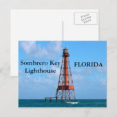 Phare de Sombrero Key, Floride Carte postale (Devant / Derrière)