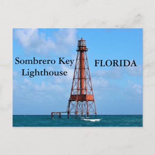 Phare de Sombrero Key, Floride Carte postale (Devant)