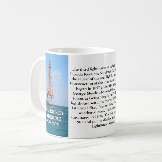 Phare de Sombrero Key, Floride Keys Mug (Devant gauche)