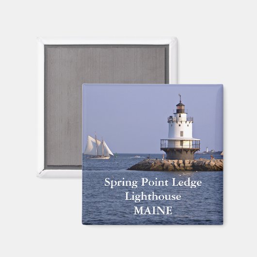 Phare de Spring Point Ledge, Maine Magnet (Recto/Verso)