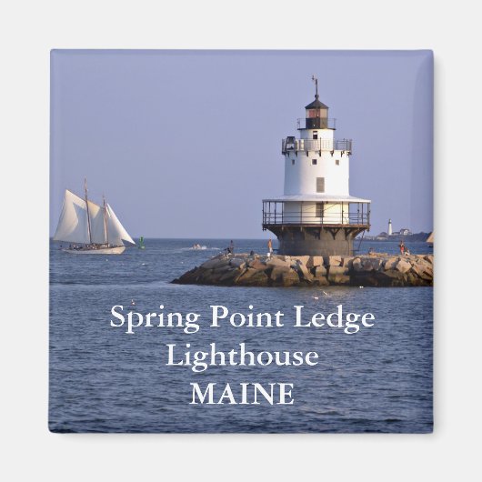 Phare de Spring Point Ledge, Maine Magnet (Devant)