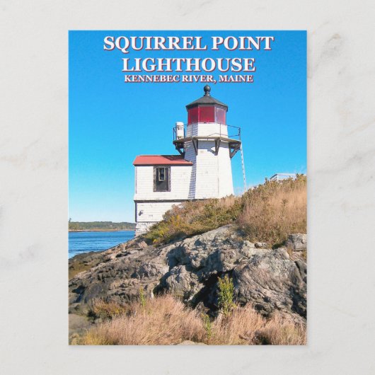 Phare de Squirrel Point, carte postale Maine (Devant)