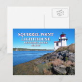 Phare de Squirrel Point, carte postale Maine (Devant / Derrière)