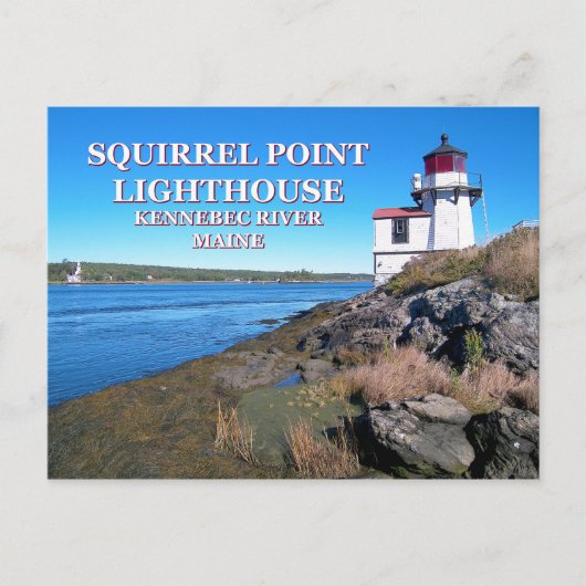 Phare de Squirrel Point, carte postale Maine (Devant)