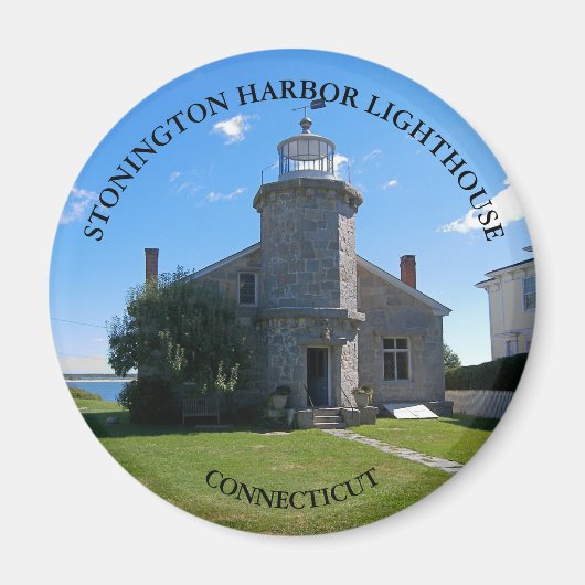 Phare de Stonington Harbour, aimant rond CT (Devant)