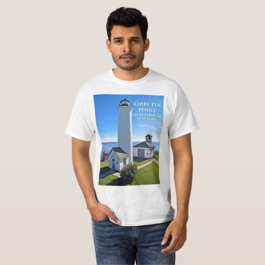Phare de Tibbetts Point, T-Shirt New York (Devant entier)