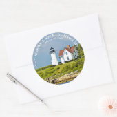 Phare de Warwick Neck, Sticker rond RI (Enveloppe)