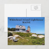 Phare de Whitehead Island, carte postale du Maine (Devant / Derrière)