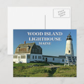 Phare de Wood Island, carte postale du Maine (Devant / Derrière)