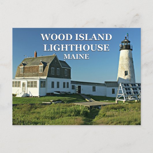 Phare de Wood Island, carte postale du Maine (Devant)