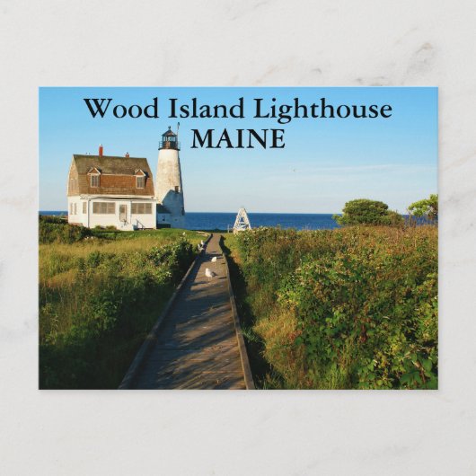 Phare de Wood Island, carte postale du Maine (Devant)