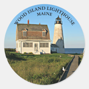 Phare de Wood Island Maine Gros Autocollants