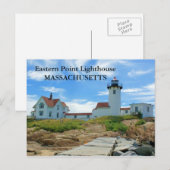 Phare d'Eastern Point, carte postale du Massachuse (Devant / Derrière)