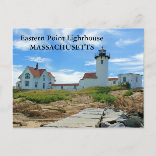 Phare d'Eastern Point, carte postale du Massachuse (Devant)