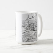 Phare dessiné à la main sur une tasse (Devant droit)