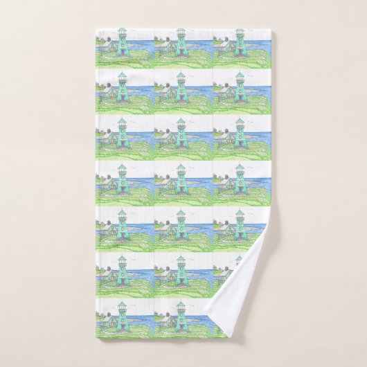 Phare d'été 3; Serviette de cuisine ou de main (Serviette à main)