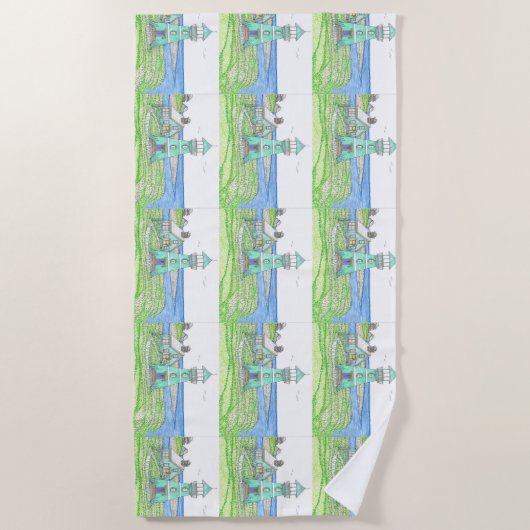 Phare d'été 3; Serviette de plage (Devant)