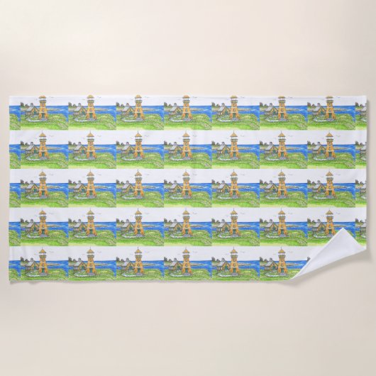 Phare d'été 4; Serviette de plage (Devant)