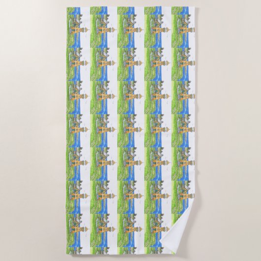 Phare d'été 4; Serviette de plage (Devant)