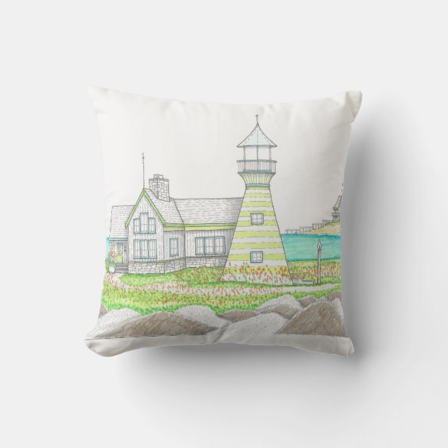 Phare d'été 5; Coussin d'extérieur; Vert (Recto)