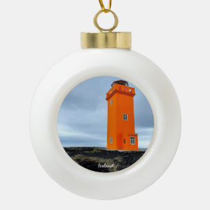 Phare d'Islande - ornement de Noël en céramique
