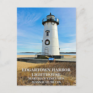Phare du port d'Edgartown, carte postale du Massac