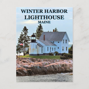 Phare du port d'hiver, carte postale du Maine