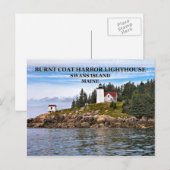 Phare du port du manteau brûlé, carte postale du M (Devant / Derrière)