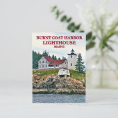 Phare du port du manteau brûlé, carte postale du M (Debout devant)