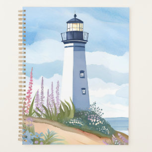 Phare en fleurs   Fleur floral aquarelle côtière