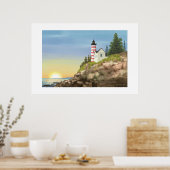 Phare et coucher de soleil Grande Impression (Cuisine)