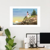 Phare et coucher de soleil Grande Impression (Bureau à domicile)